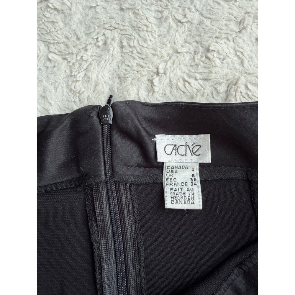 Cache Vintage Y2K 90s Black Mesh Flare Pants High Waisted Bell Bottom Trousers 4 - Picture 4 of 15